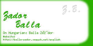 zador balla business card